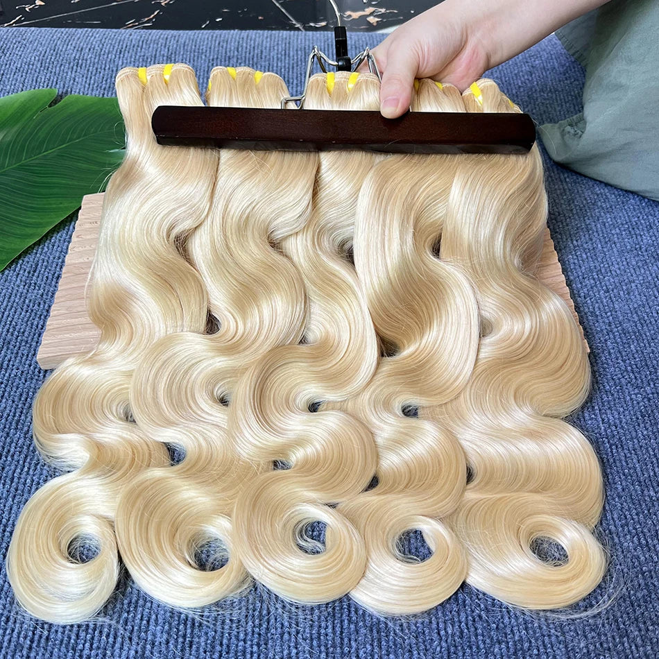 #613 Body Wave Human Hair Bundles Blonde Colored 1/2/3/4 Pcs 10-30 Inch 100% Real Human Hair Weave Wavy Virgin Hair Extensions