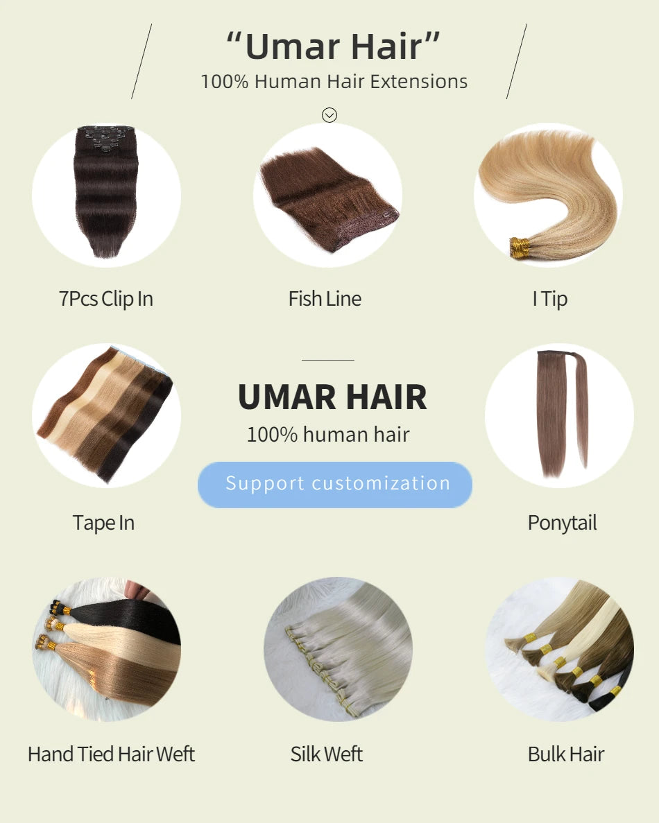 Nano Ring Hair Extensions 100% Human Hair Straight Weft Pre-tipped Strands For Easy DIY Hair Extension Application