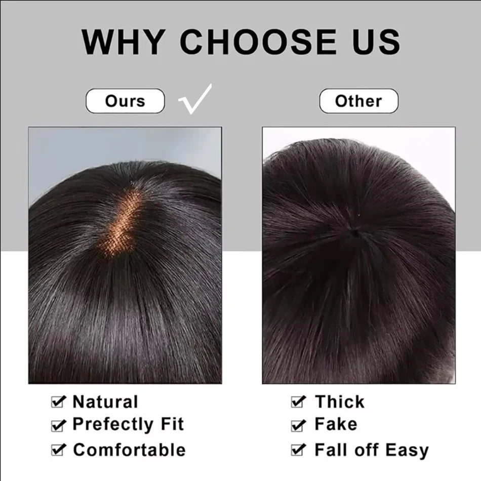 1x4 Lace Glueless Short Bob Wig With Bangs Fringe Straight Wigs Human Hair Bob With Bangs Realistic Scalp 200% Density For Women