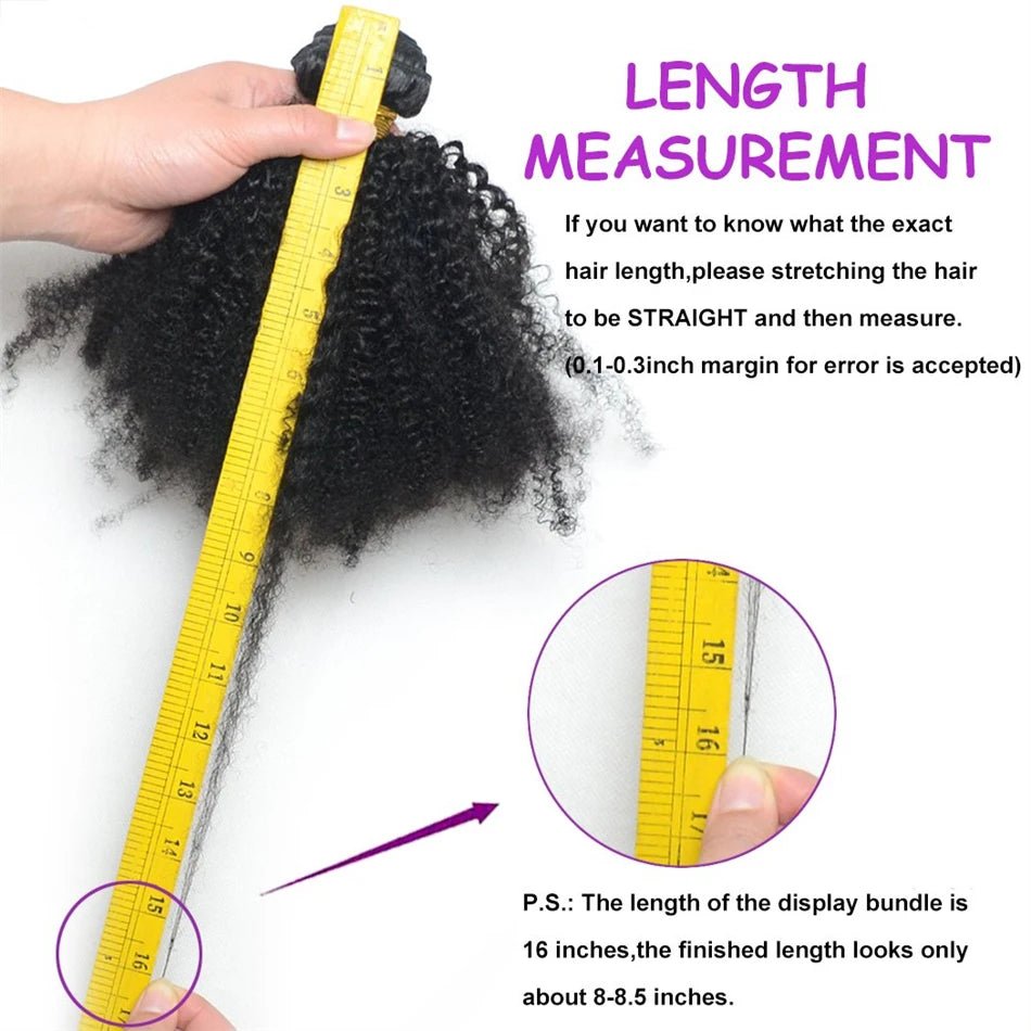 Afro Kinky Curly Hair Bundles — Virgin Unprocessed, 8–24 Inch