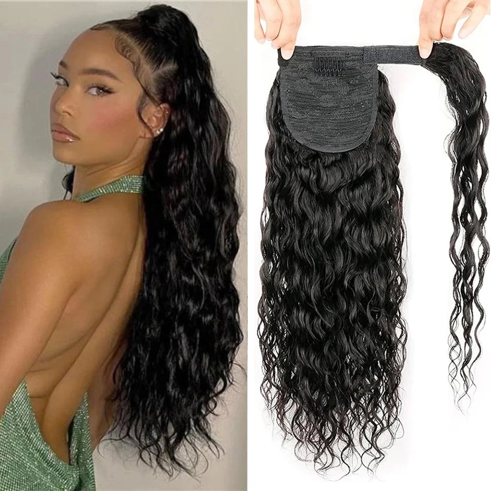 Kinky Curly Wrap-Around Ponytail — 100% Virgin Raw Hair