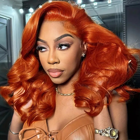 Orange Ginger Body Wave Wig — Glueless 13x4 Lace Frontal