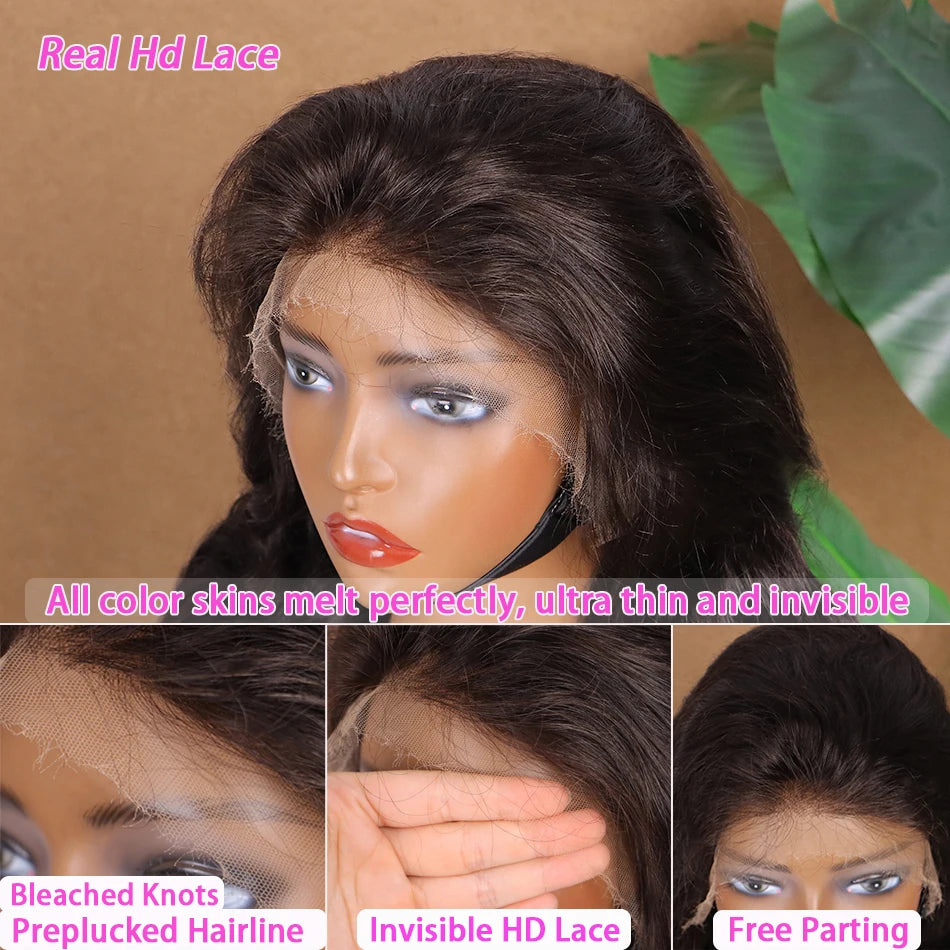 Body Wave Double Drawn Human Hair Wigs 4x4 13x4 HD Lace Closure Frontal Wig Preplucked Lace Wigs Vietnamese 100% Raw Virgin Hair