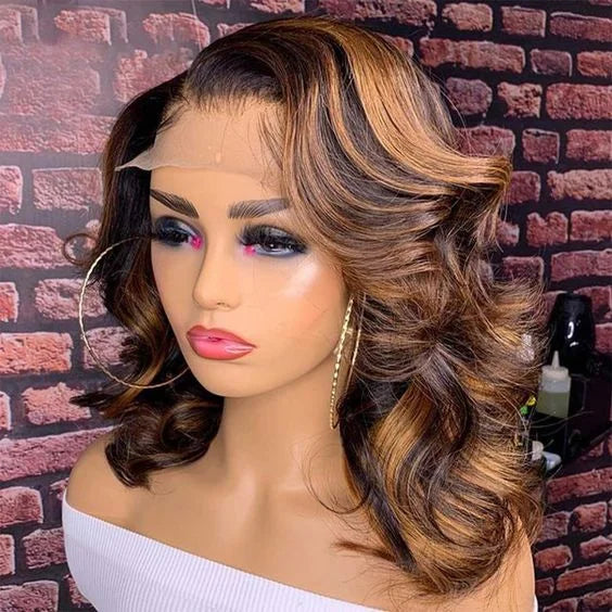 Ginger Orange Body Wave Bob Wig — 13x4 Lace Frontal, 180% Density