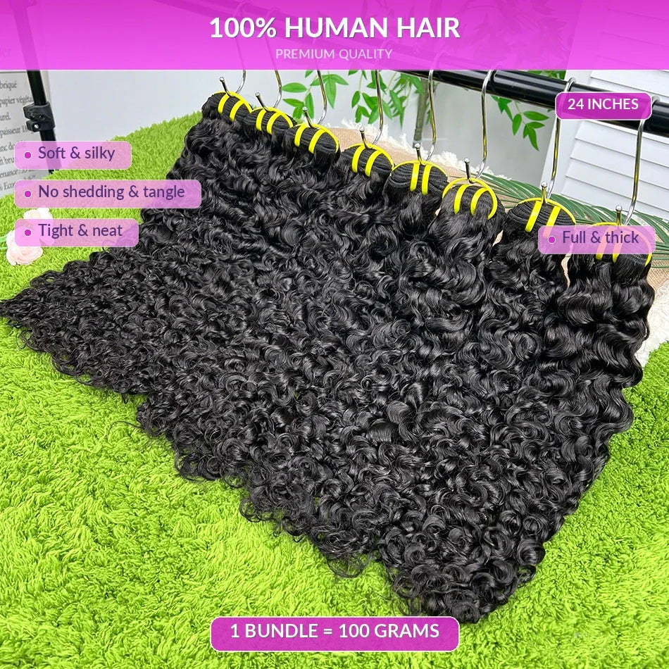 Burmese Curly 100% Human Hair Bundles #1B Natural Black Color Wavy Raw Virgin Hair Weave Extensions Bouncy Curly Vietnamese Hair