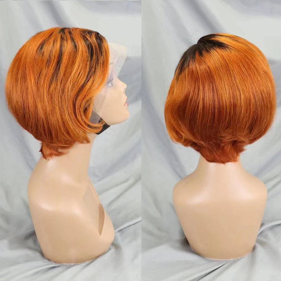 Straight Pixie Cut Bob Wig — Pre-Plucked, 13x4 Transparent Lace
