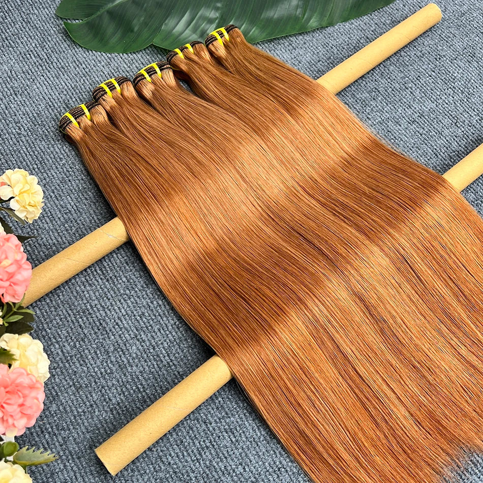 #35 Color Double Drawn Straight Human Hair Bundles 100% Vietnam Virgin Hair Double Weft Weave Extensions 1/2/3/4 pcs Wholesale