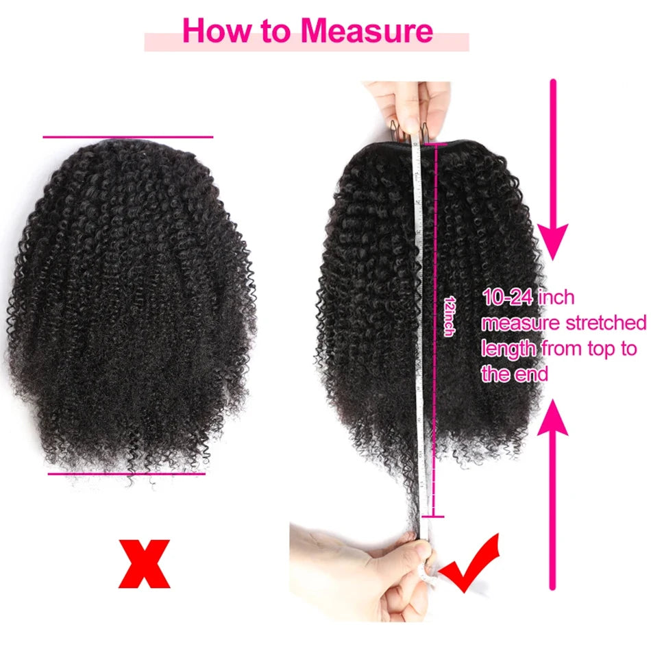 Afro Kinky Curly Ponytail — Mongolian Remy Human Hair