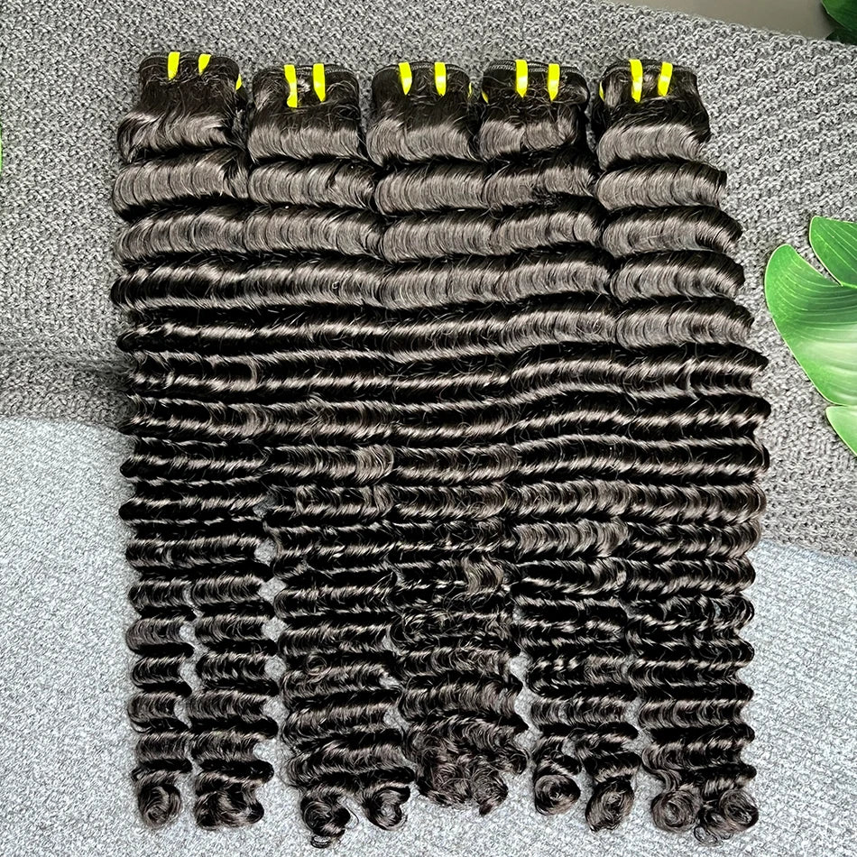 Deep Wave Bundles Natural Color 100% Raw Virgin Human Hair 10-30inch Vietnamese Wavy Hair Weave Extensions Wholesale For Women