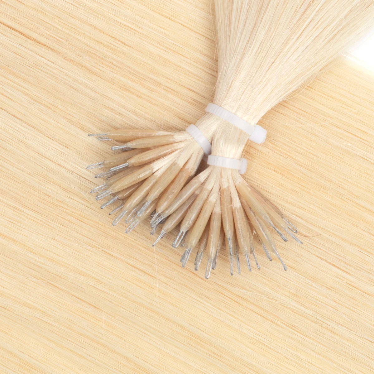 Nano Tip Human Hair Extensions – Ash & Bleach Blonde Balayage, 16–20″, 30g (50 Strands)