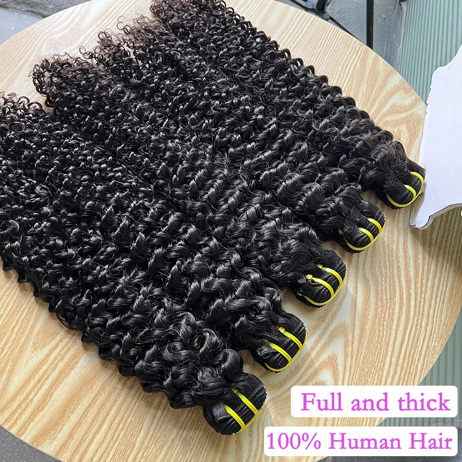 Deep Curly Human Hair Bundles 100% Unprocessed Raw Virgin 10-30 Inches Vietnamese Bouncy Curly Hair Weave Extensions For Women
