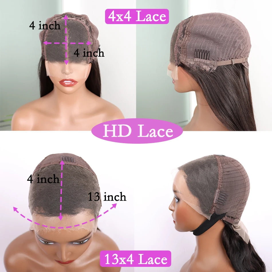 Body Wave Super Double Drawn Human Hair Wigs 4x4 HD Closure 13x4 HD Lace Frontal Wig 200 250% Density Vietnamese Raw Virgin Hair