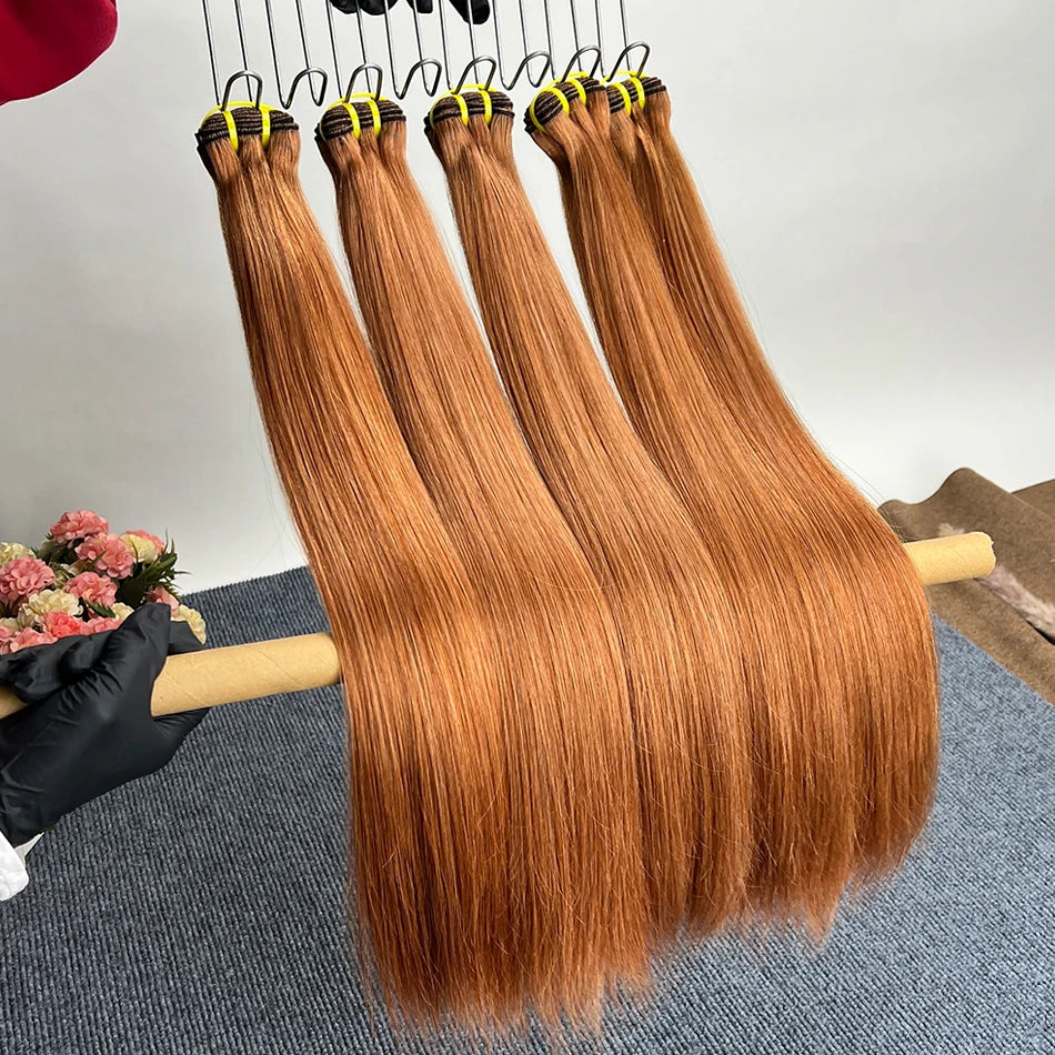 #35 Color Double Drawn Straight Human Hair Bundles 100% Vietnam Virgin Hair Double Weft Weave Extensions 1/2/3/4 pcs Wholesale