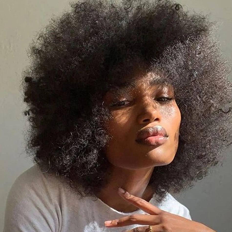 Afro Kinky Curly Wave Wig — Natural Colour, 250% Density