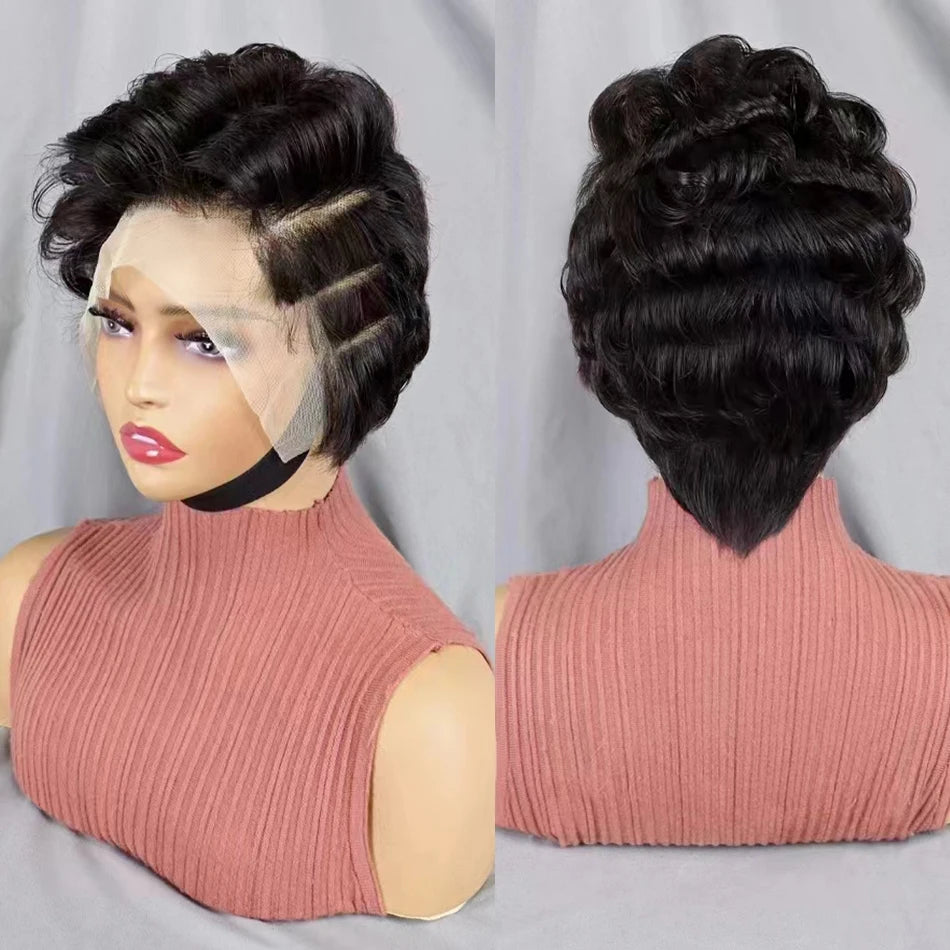 Loose Wave Pixie Bob Wig — Pre-Plucked, 13x4 Lace Front