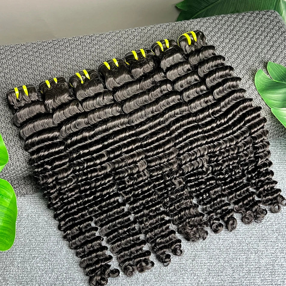 Deep Wave Bundles Natural Color 100% Raw Virgin Human Hair 10-30inch Vietnamese Wavy Hair Weave Extensions Wholesale For Women