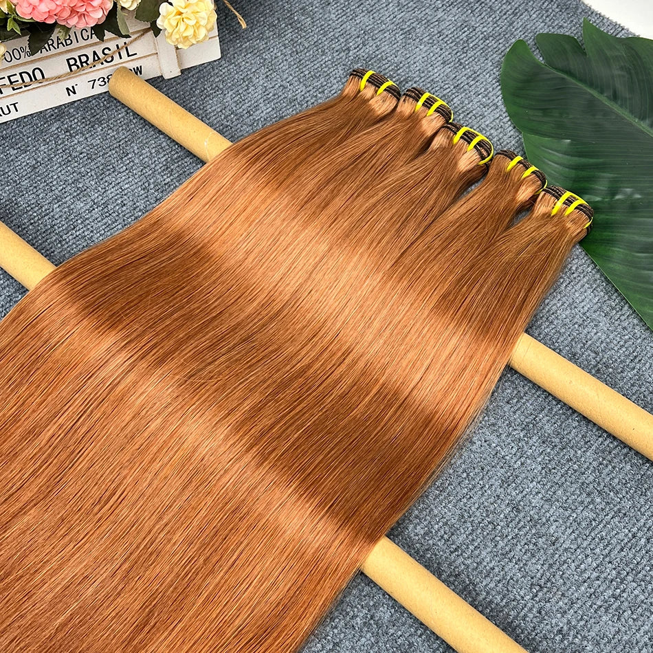#35 Color Double Drawn Straight Human Hair Bundles 100% Vietnam Virgin Hair Double Weft Weave Extensions 1/2/3/4 pcs Wholesale