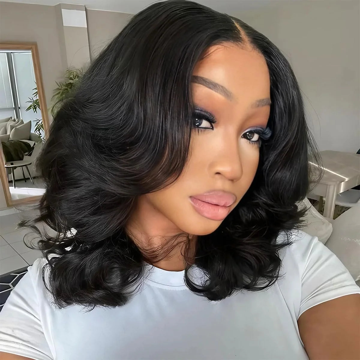 Chocolate Brown Body Wave Bob Wig — 250% Density